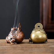 Three-legged Golden Toad Aromatherapy Burner Bafangnacai Golden Toad Ornament Alloy Crafts Creative Disk Incense Burner Xiaoxiangyun Incense Burner