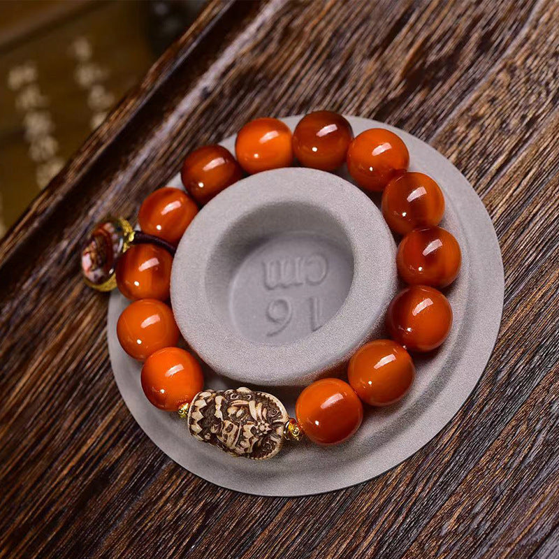 EverestArtstudios Reclaimed Turtle Round Bead Charm Bracelet