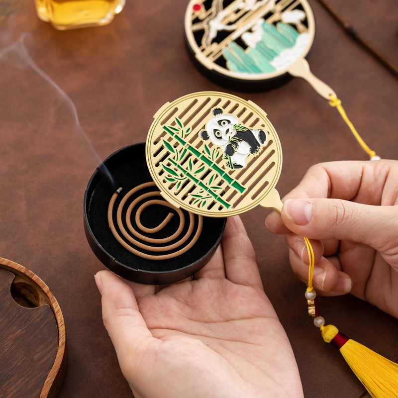 Painted crane incense box, lying incense box, pipa line incense burner, small auspicious cloud disc incense burner, indoor household tea ceremony desktop ornament
