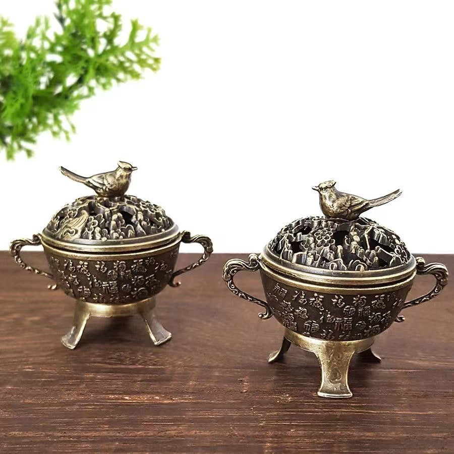 Creativity Sanding Fu Zhi Xi to small incense burner aromatherapy burner incense insert ornament alloy incense road home living room