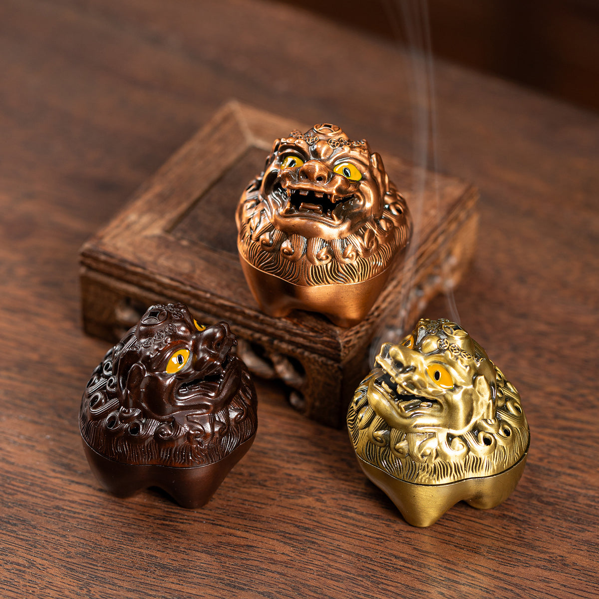 Lowon Swiss Beast Small Incense Burner Chinese Aromatherapy Burner Lucky Nafu Pixiu Burner Household Indoor Xiangyun Disk Incense Burner Ornament
