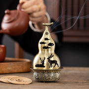 Chinese classical copper gourd incense burner cornucopia creative fortune auspicious ornament home desktop aromatherapy burner tea ceremony incense