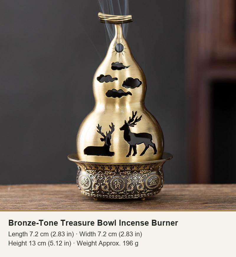 Bronze-Tone Treasure Bowl Incense Burner