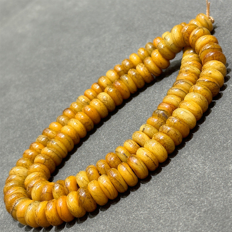 EverestArtstudios Natural Golden-Yellow Camel Bone 108-Bead DIY Mala Strand