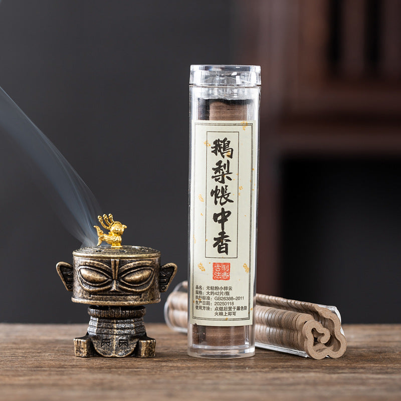 Popular Sanxingdui alloy incense burner sandalwood pear tent incense tea ceremony creative incense burner indoor home zen ornament