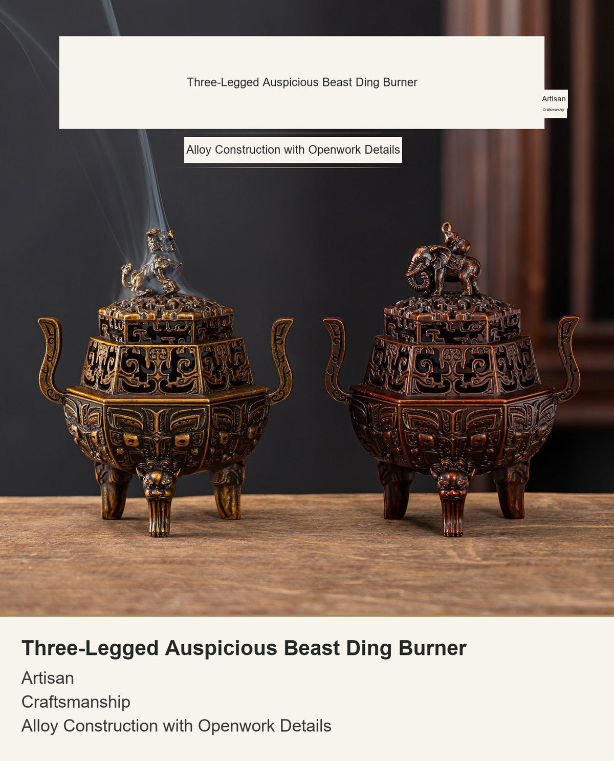 Three-Legged Auspicious Beast Ding Burner