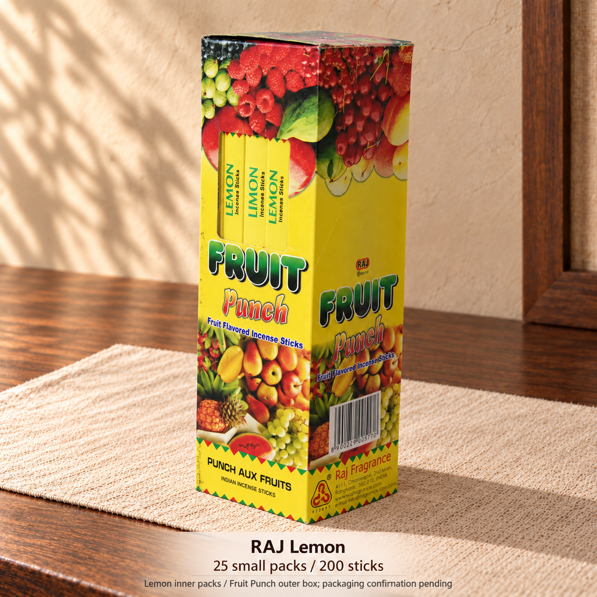PTSX-TB2890870404-29 | RAJ Lemon (Fruit Punch outer box) | 25 small packs / 200 sticks