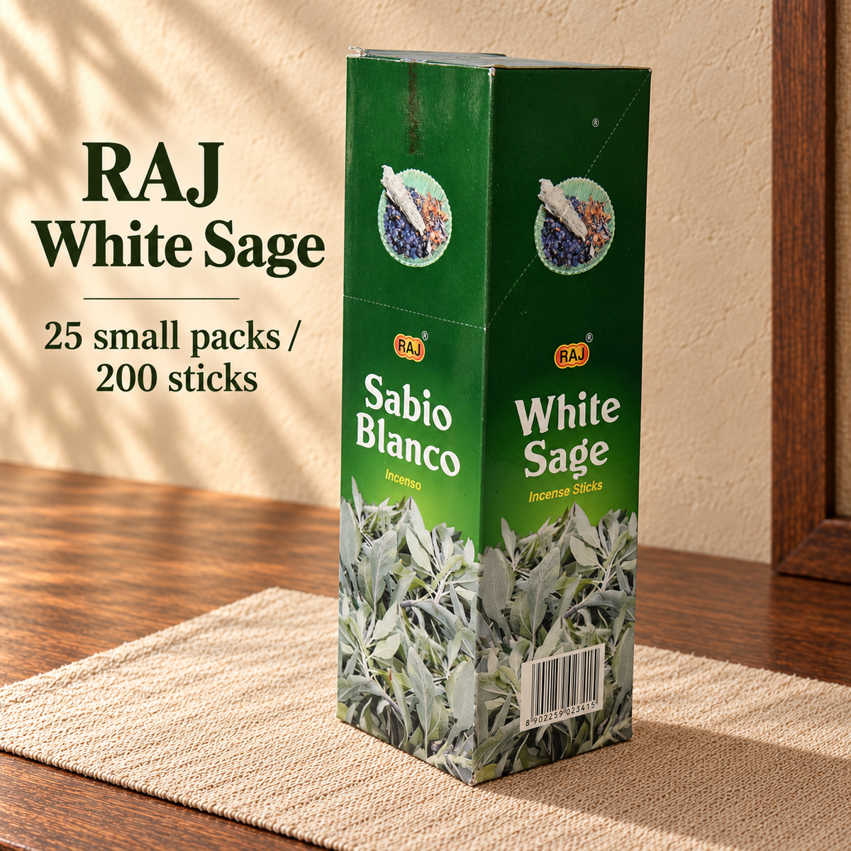 PTSX-TB2890870404-32 | RAJ White Sage | 25 small packs / 200 sticks