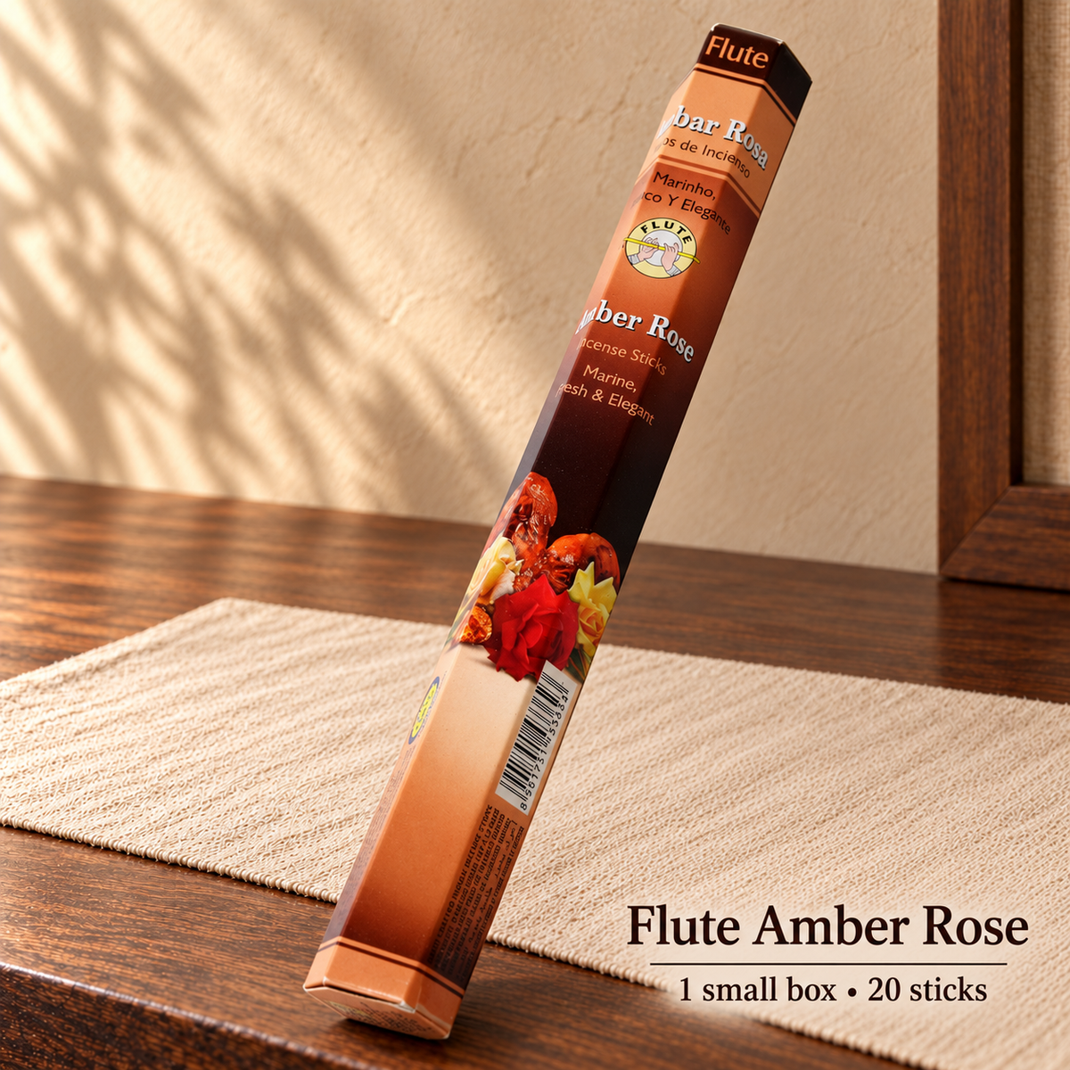 Flute Amber Rose — 20 sticks / one small box