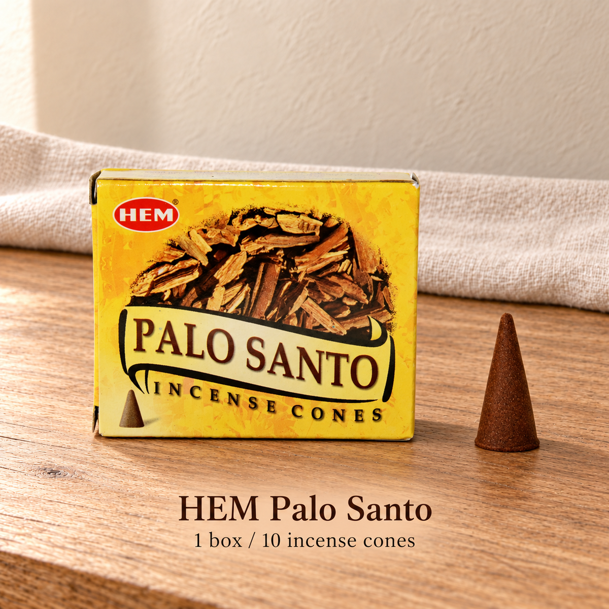 PTSX-TB642341234239-03 | HEM Palo Santo | 1 box / 10 incense cones