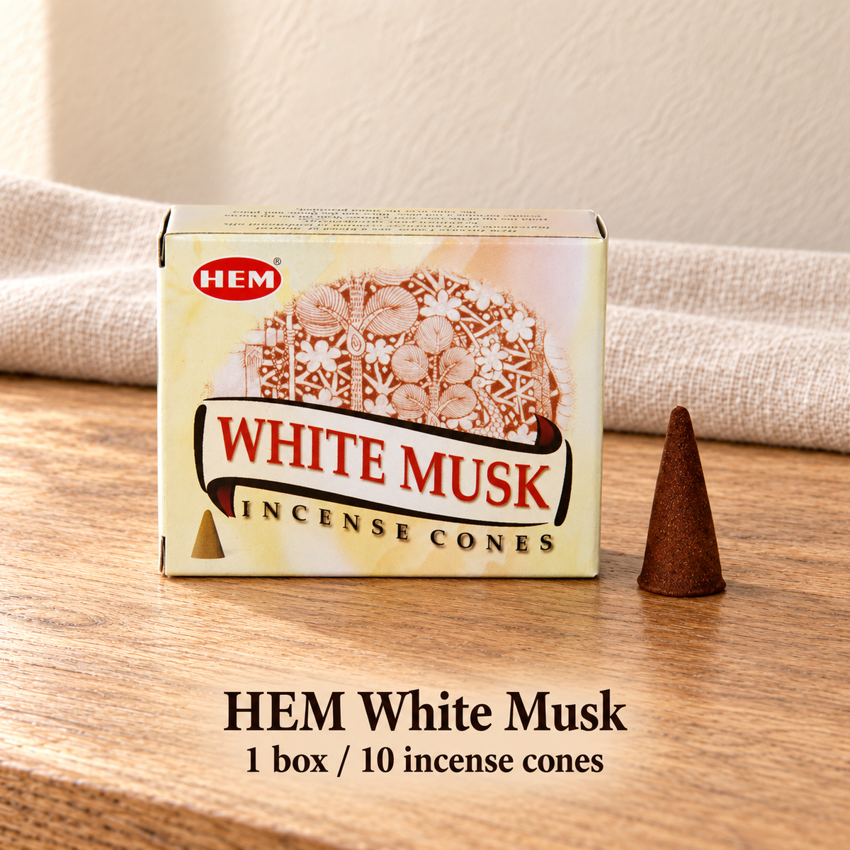 PTSX-TB642341234239-17 | HEM White Musk | 1 box / 10 incense cones