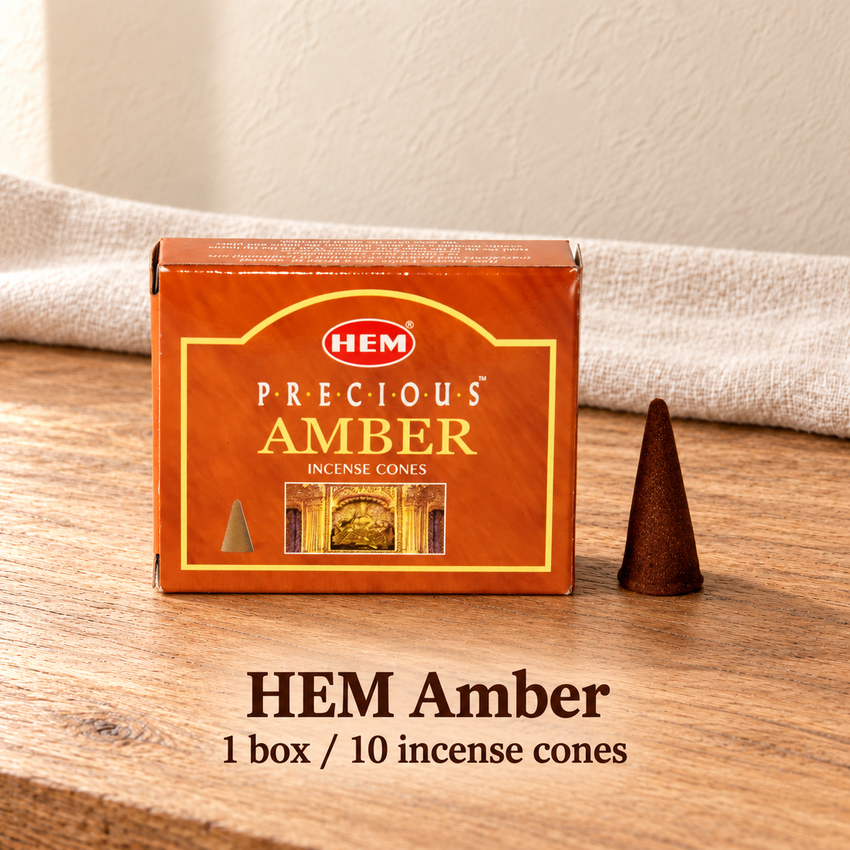 PTSX-TB642341234239-18 | HEM Amber | 1 box / 10 incense cones