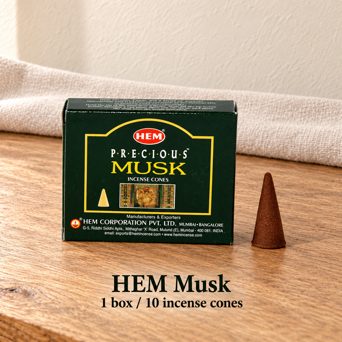 PTSX-TB642341234239-22 | HEM Musk | 1 box / 10 incense cones