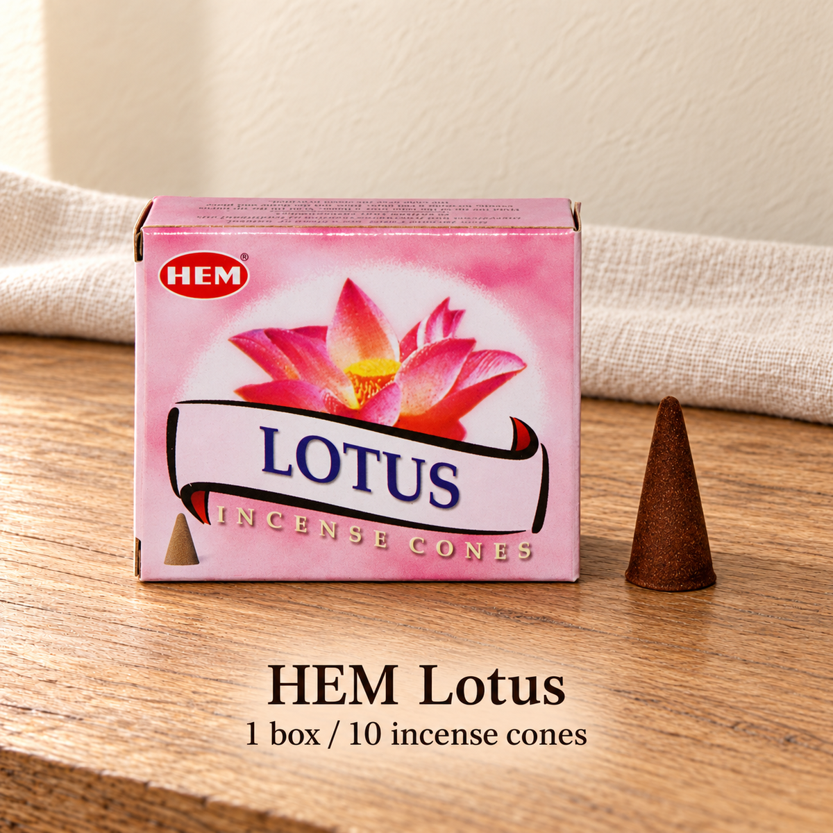 PTSX-TB642341234239-25 | HEM Lotus | 1 box / 10 incense cones