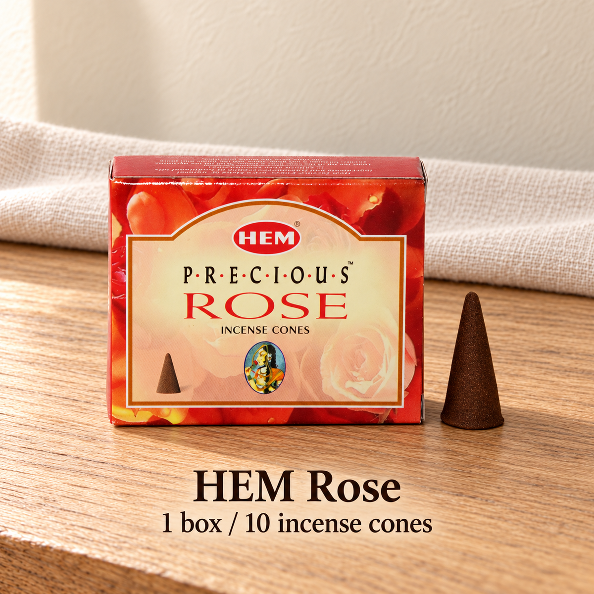 PTSX-TB642341234239-36 | HEM Rose | 1 box / 10 incense cones