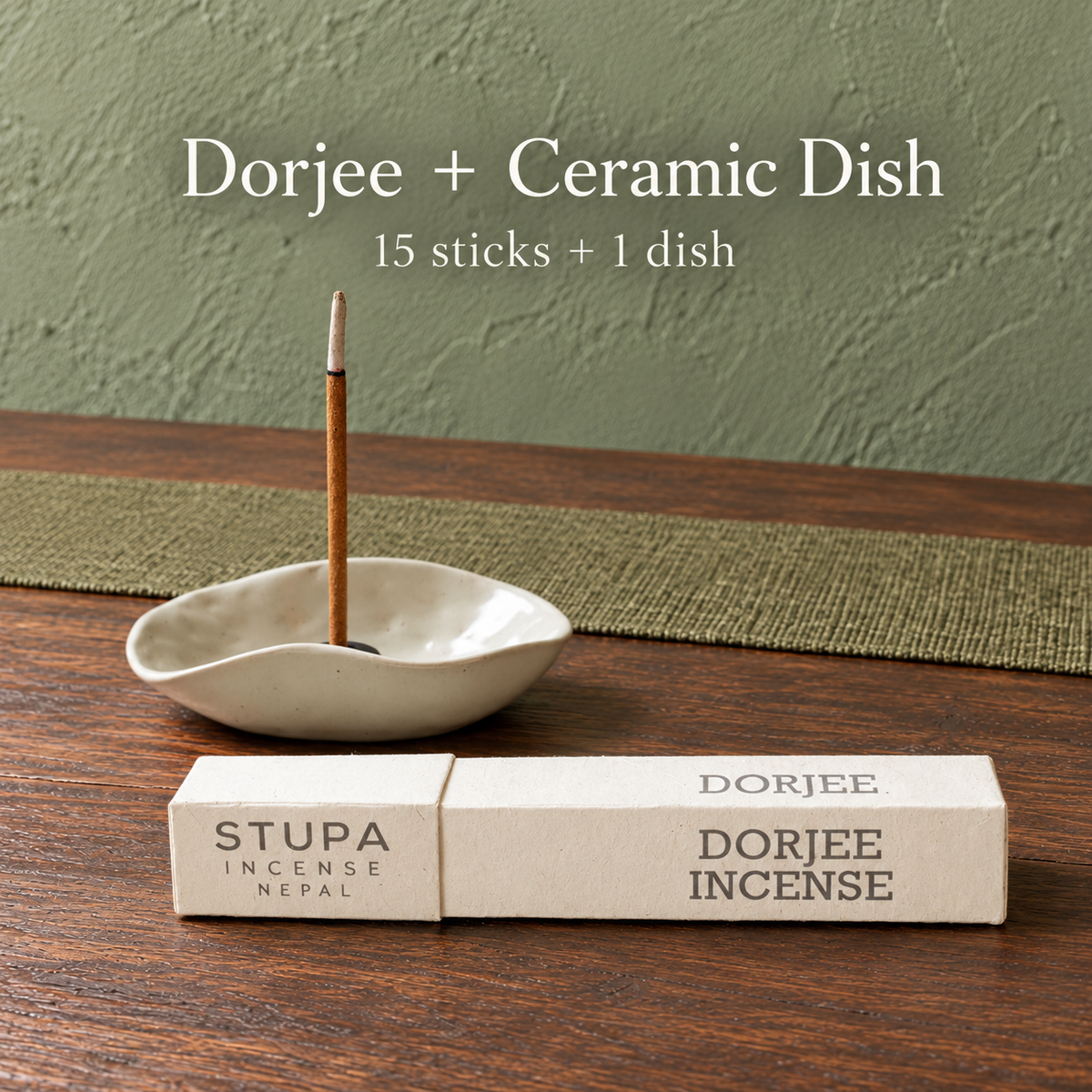 PTSX-TB778779405420-08 | Dorjee / 15 sticks / with dish | 15 sticks + ceramic dish