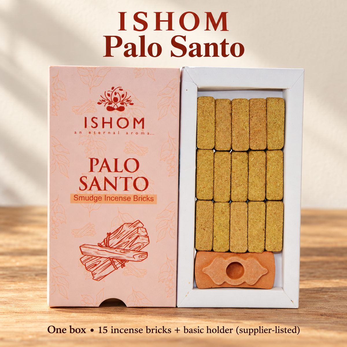 ISHOM Incense Bricks — 11 Fragrance Selections, 15 per Box with Basic Holder | variant-06