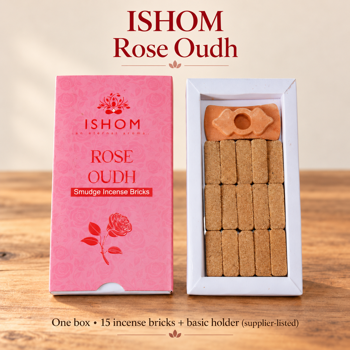 ISHOM Incense Bricks — 11 Fragrance Selections, 15 per Box with Basic Holder | variant-08