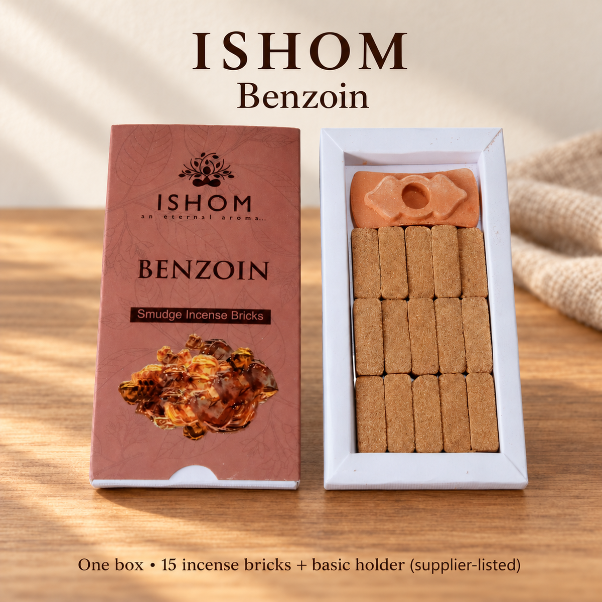 ISHOM Incense Bricks — 11 Fragrance Selections, 15 per Box with Basic Holder | variant-09