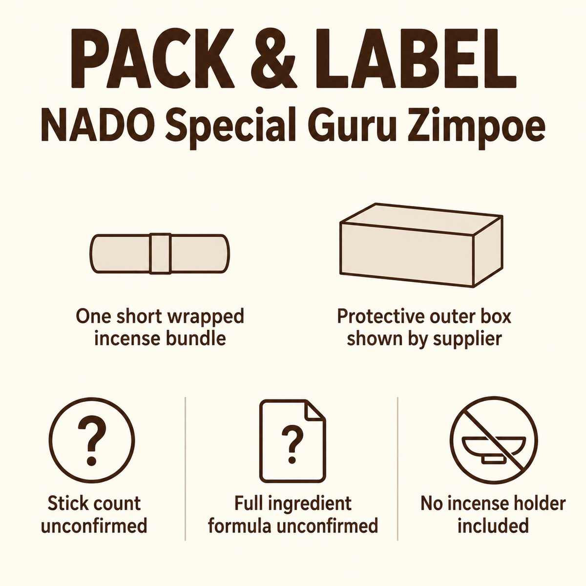 NADO Special Guru Zimpoe Incense — Short Wrapped Pack — pack