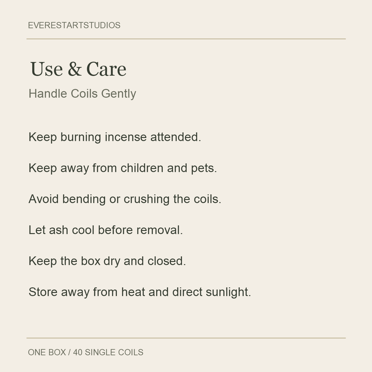 Laoshan Sandalwood Incense Coils — 40 Coils — Use & Care