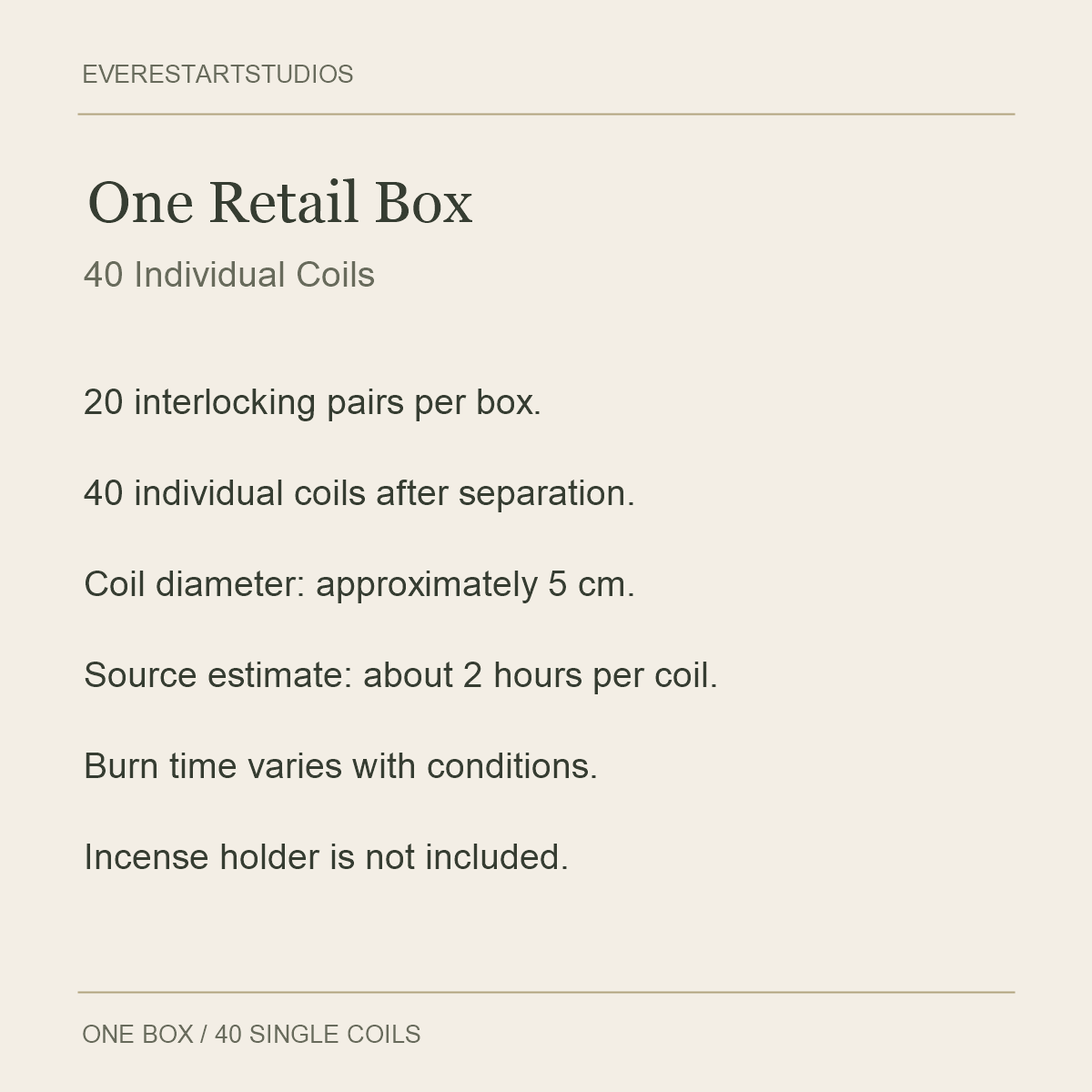 Laoshan Sandalwood Incense Coils — 40 Coils — One Retail Box