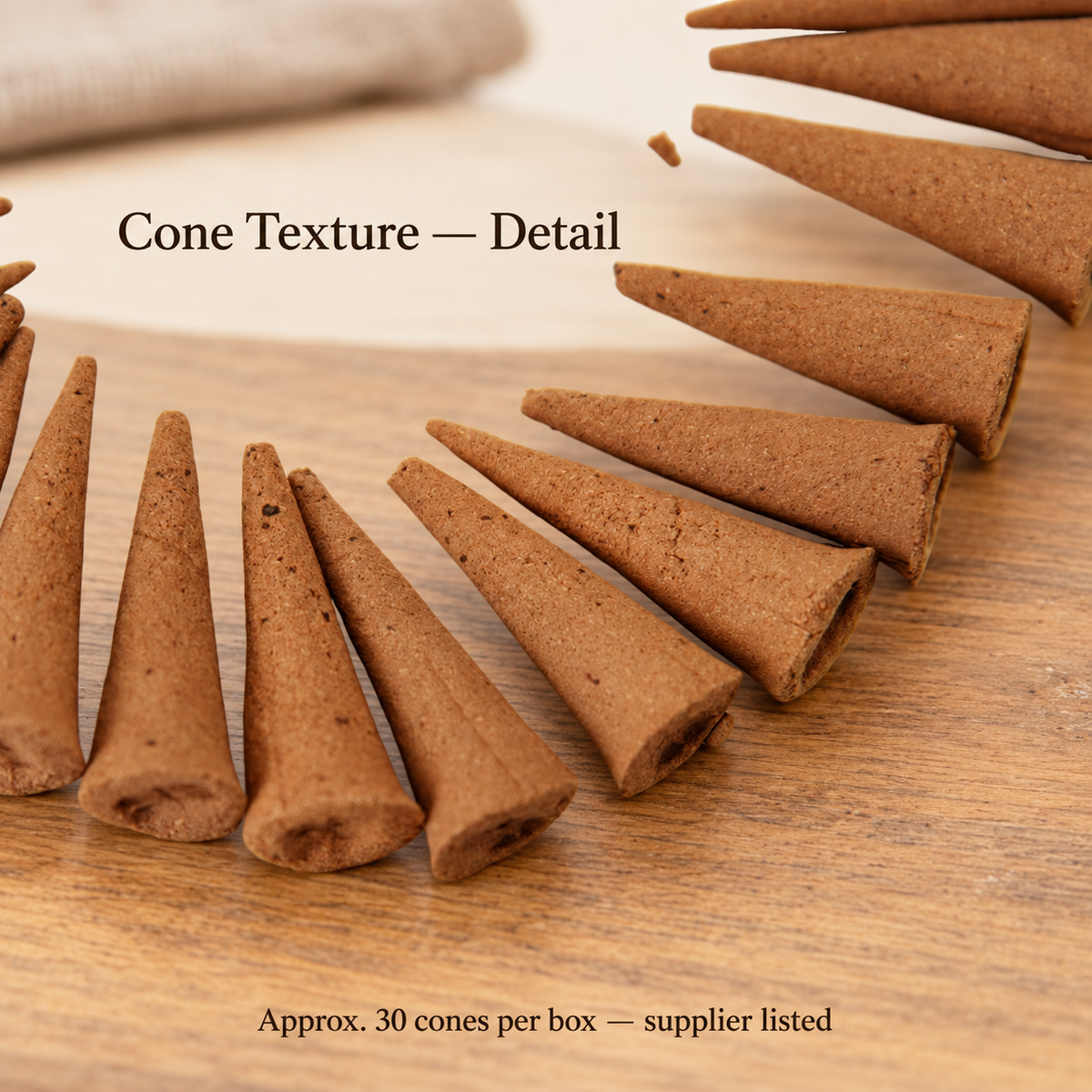Close detail of original brown cone texture