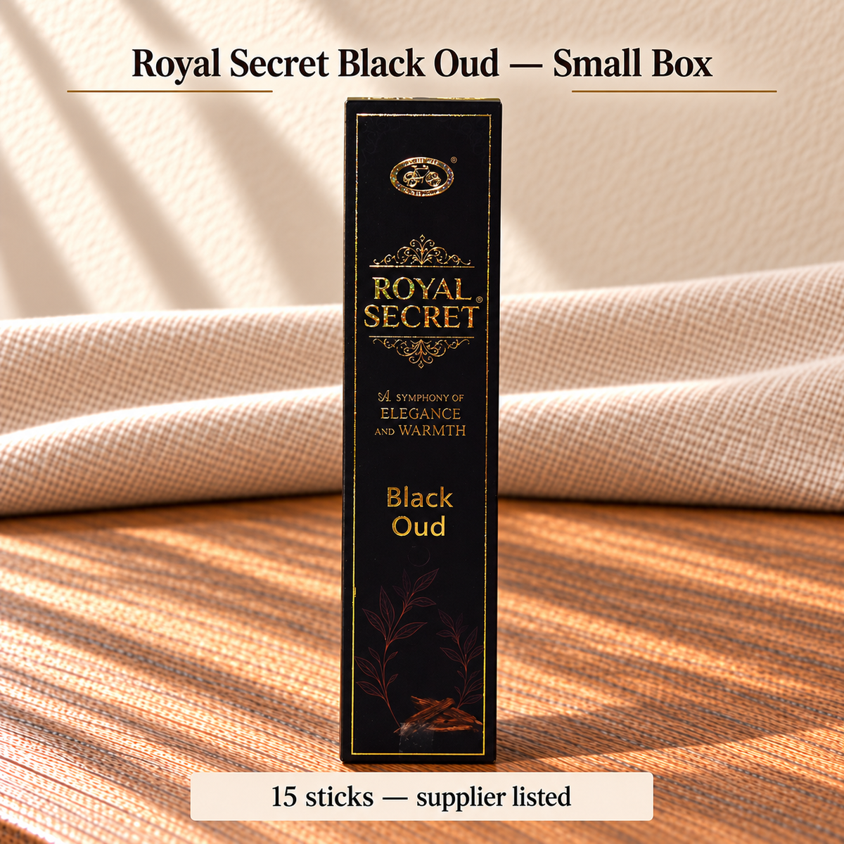 Royal Secret Black Oud — Small Box — One small box • 15 sticks — supplier listed