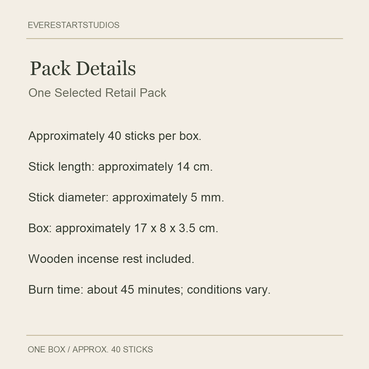 Blessing Incense — Gift Box with Wooden Rest — Pack Details