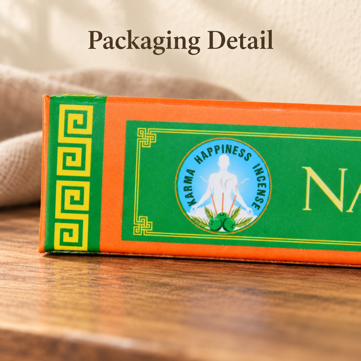KARMA Happiness Incense — 30 Sticks, 21 cm — label