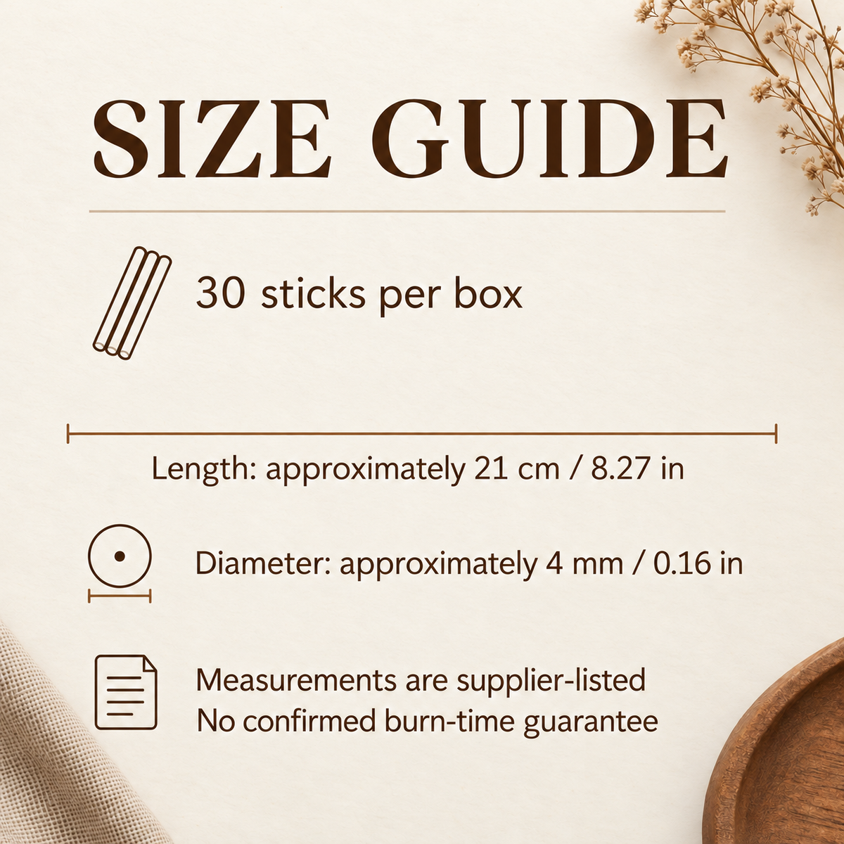KARMA Happiness Incense — 30 Sticks, 21 cm — size