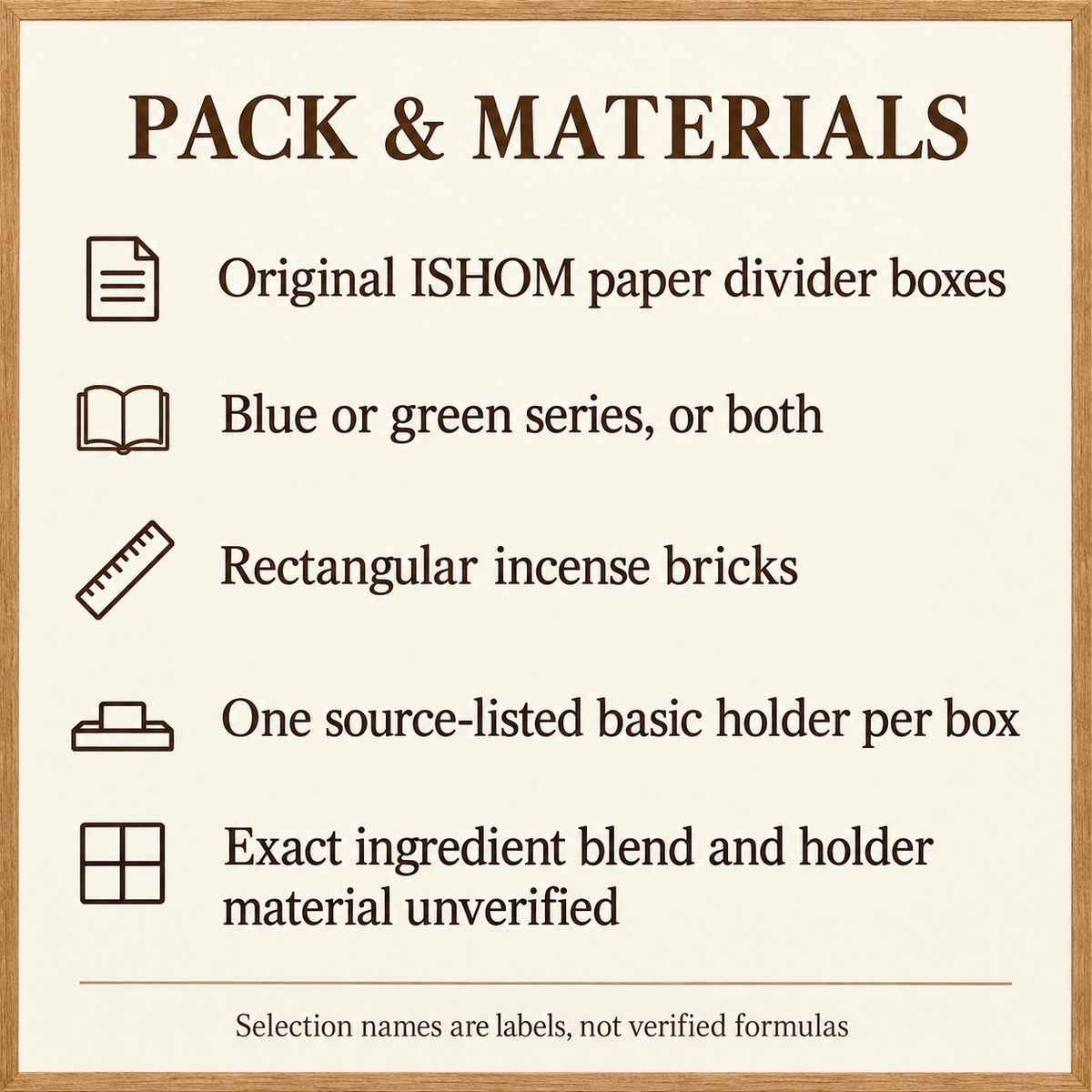 ISHOM Incense Brick Sets — Blue & Green Series, 70 or 140 Bricks | pack
