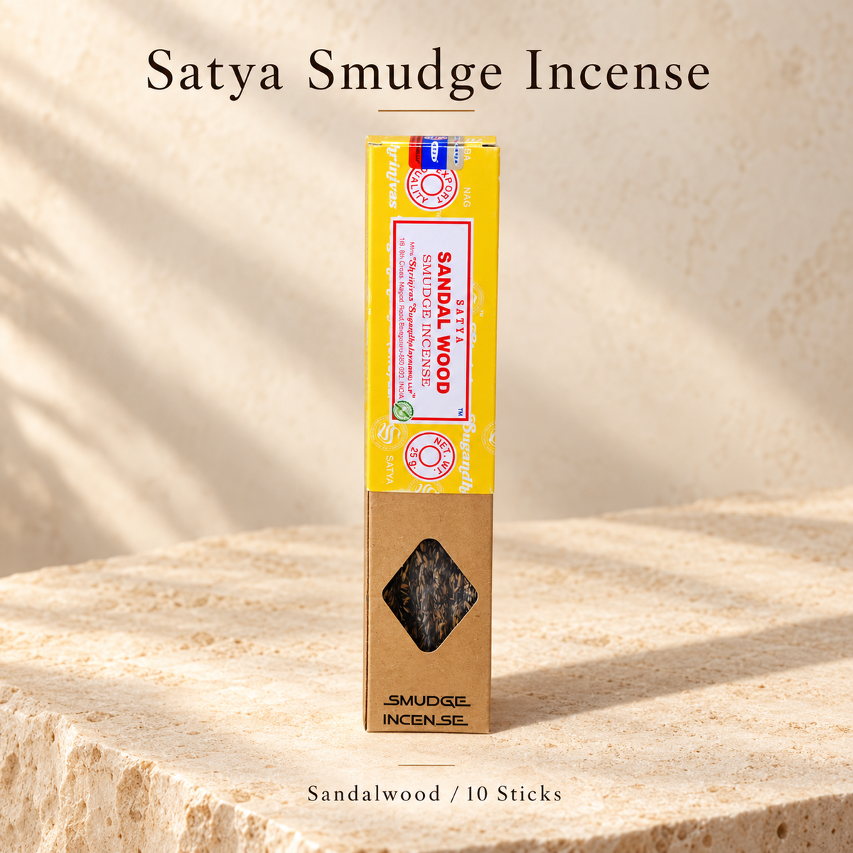 Satya Smudge Incense — Six Fragrances — Sandalwood / 10 Sticks