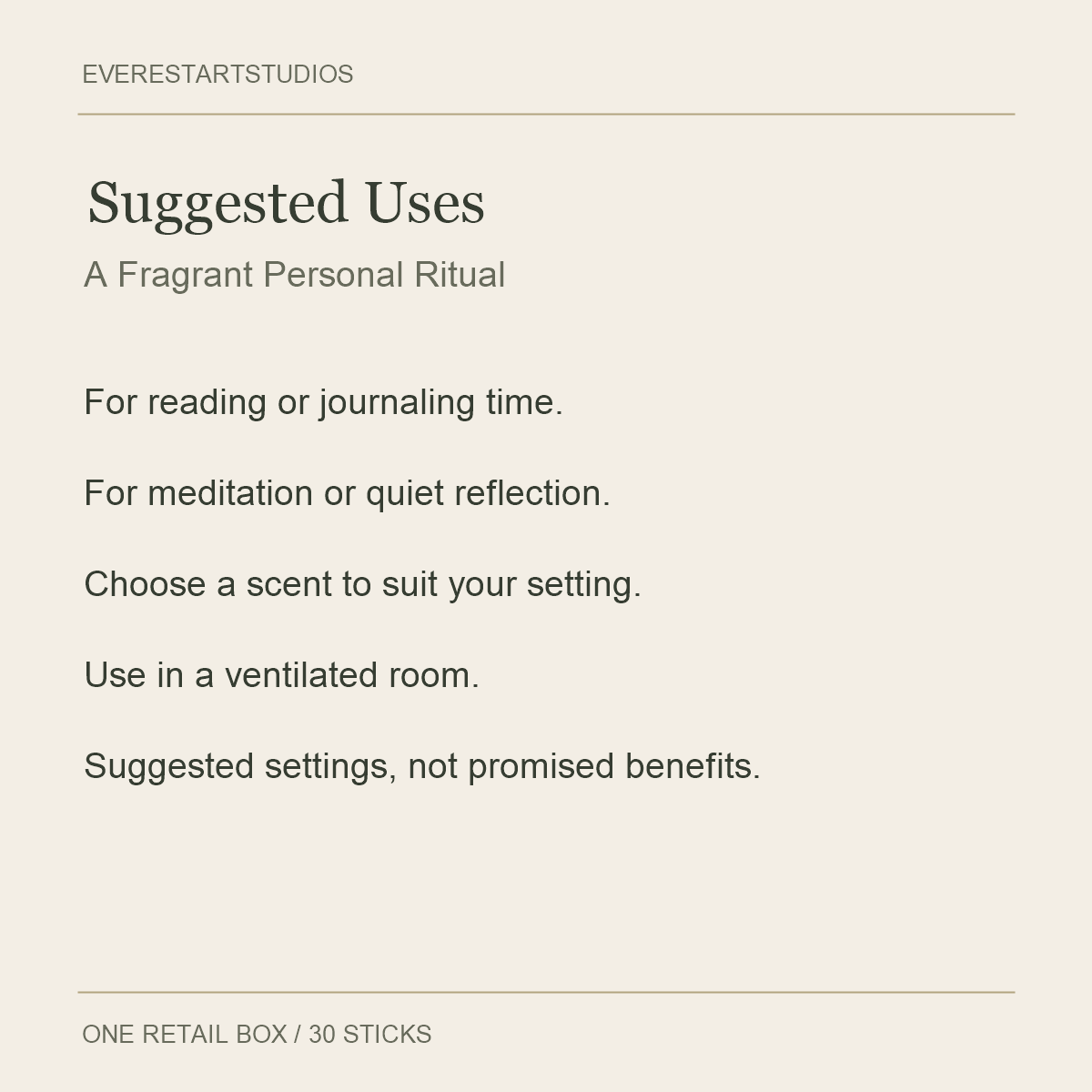 Blue Crystal Sandalwood Incense — 30 Sticks — Suggested Uses