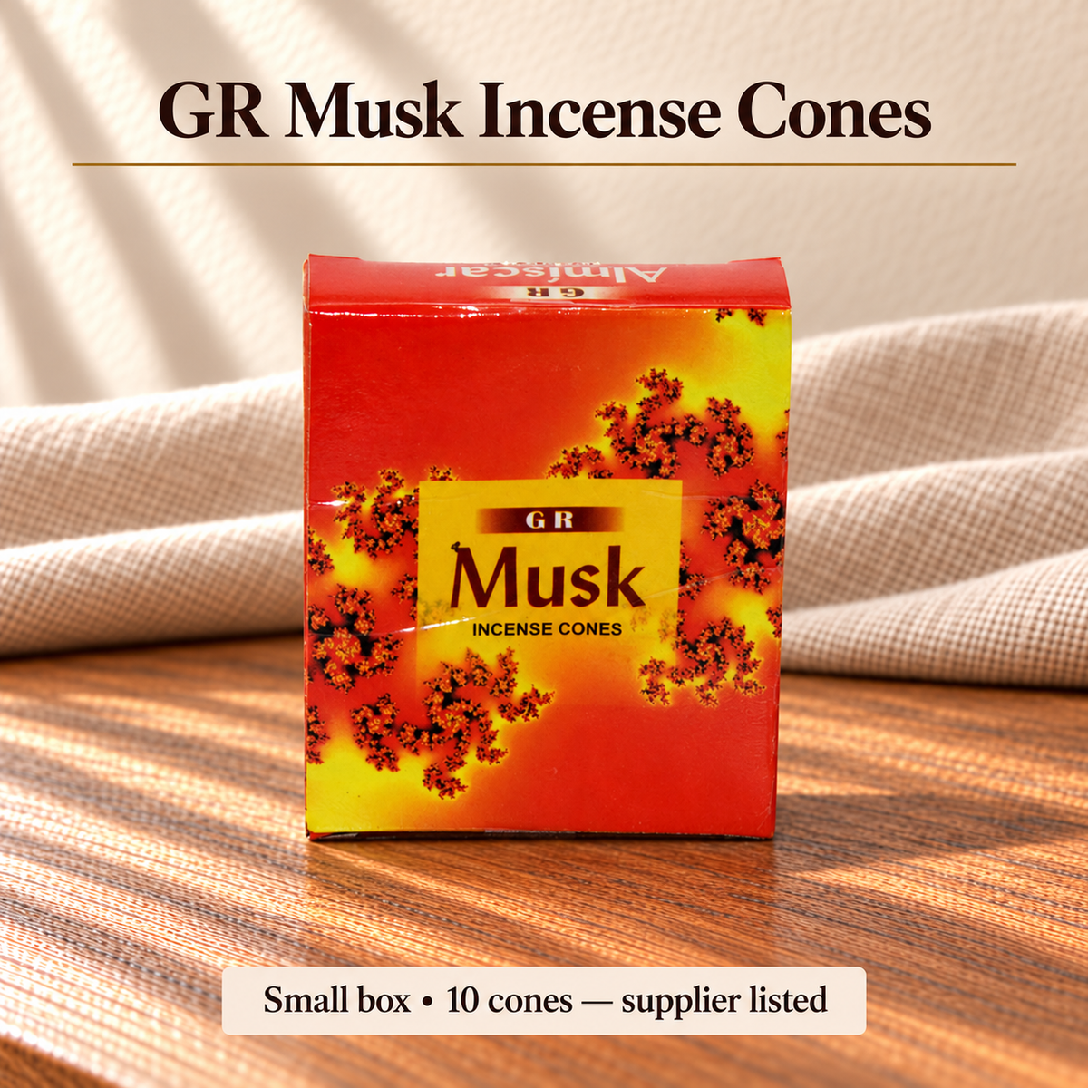 GR Musk — Small box • 10 cones — supplier listed