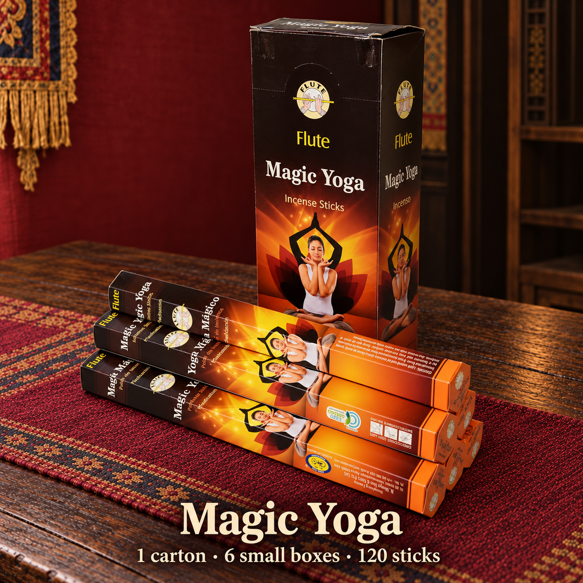 Flute Magic Yoga — carton of 6 small boxes / 120 sticks