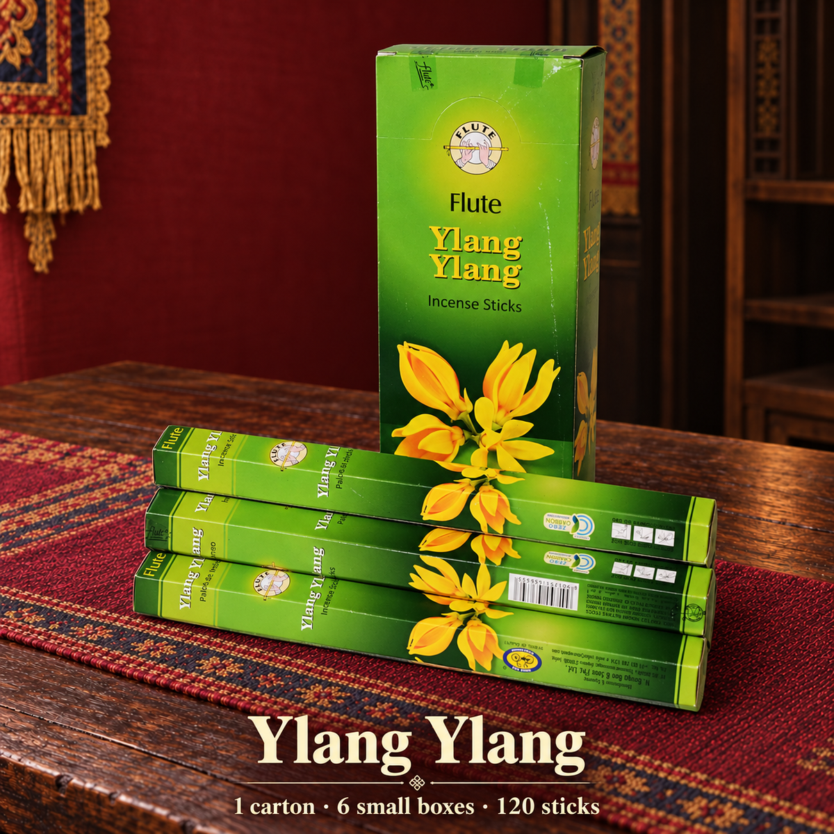Flute Ylang Ylang — carton of 6 small boxes / 120 sticks