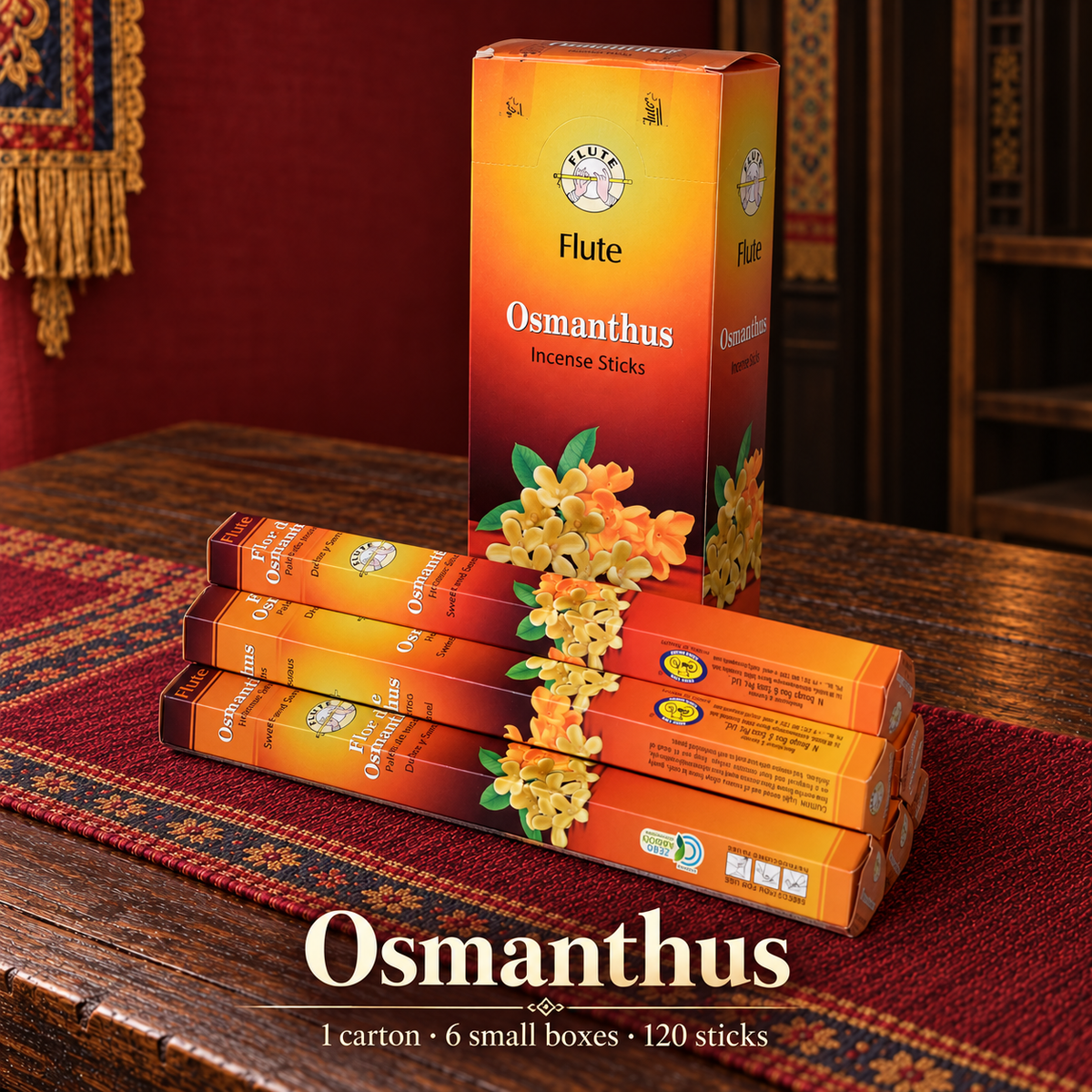 Flute Osmanthus — carton of 6 small boxes / 120 sticks