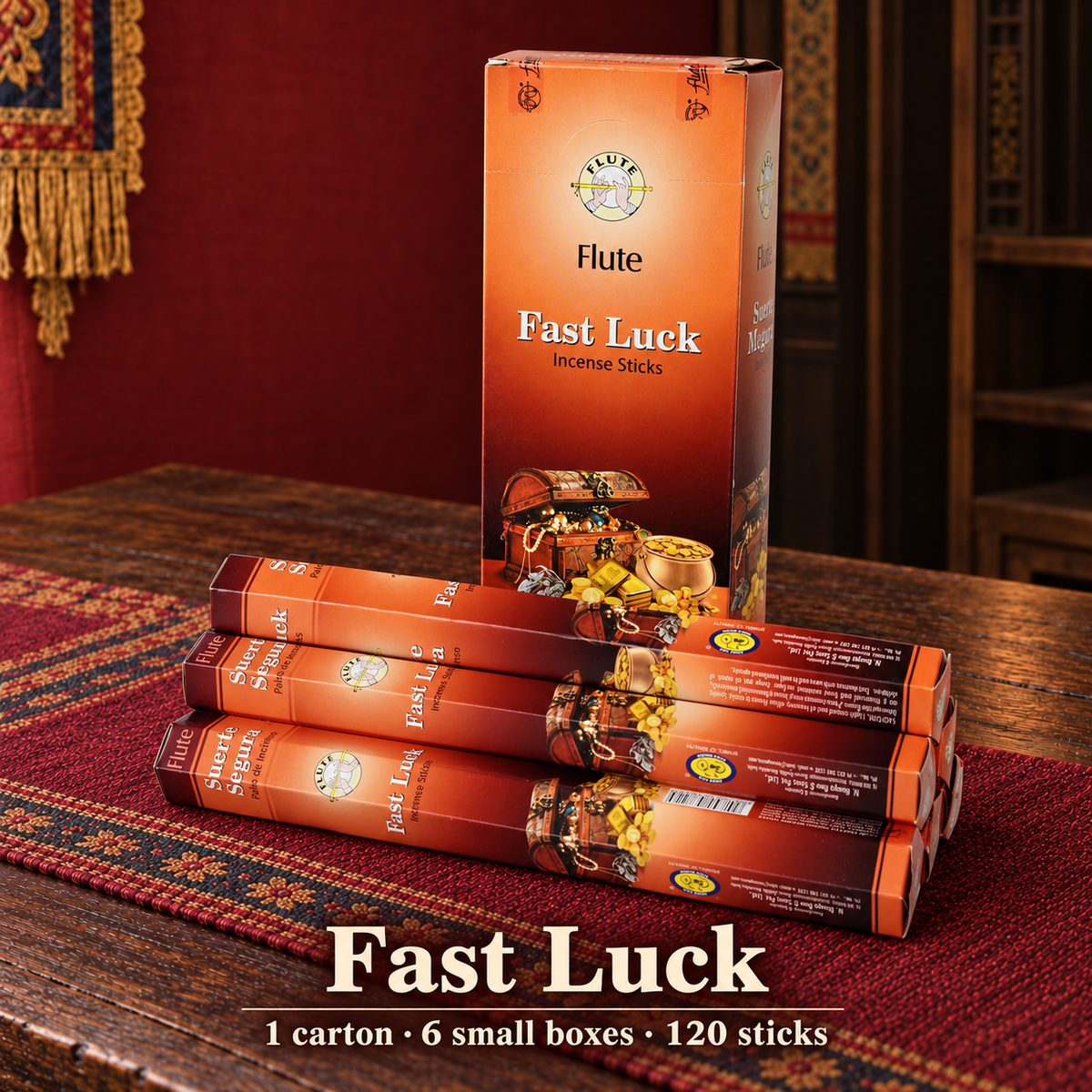 Flute Fast Luck — carton of 6 small boxes / 120 sticks