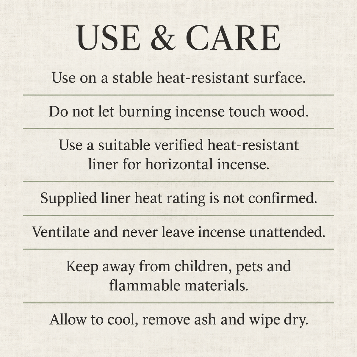 USE & CARE