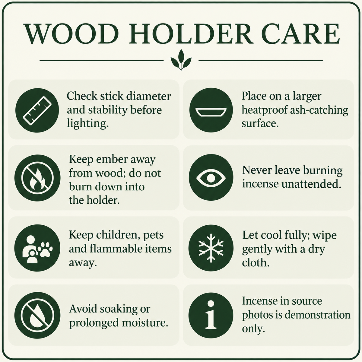 Wood holder Care guide
