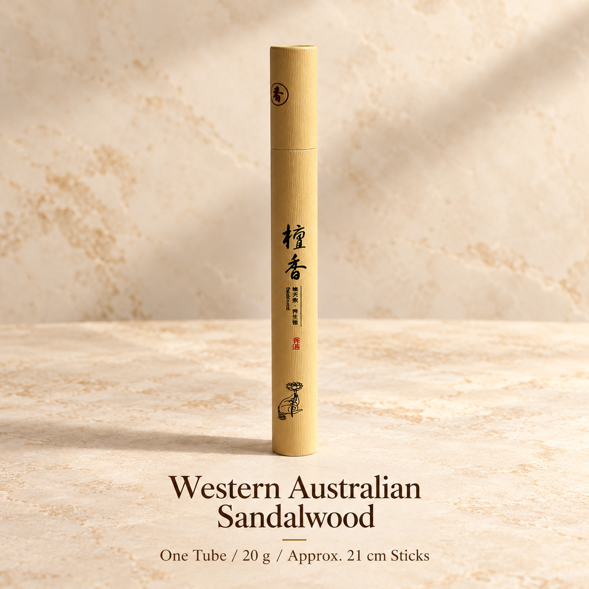 Incense Sticks — Short & Long Tube Selection — Western Australian Sandalwood / 20 g / 21 cm