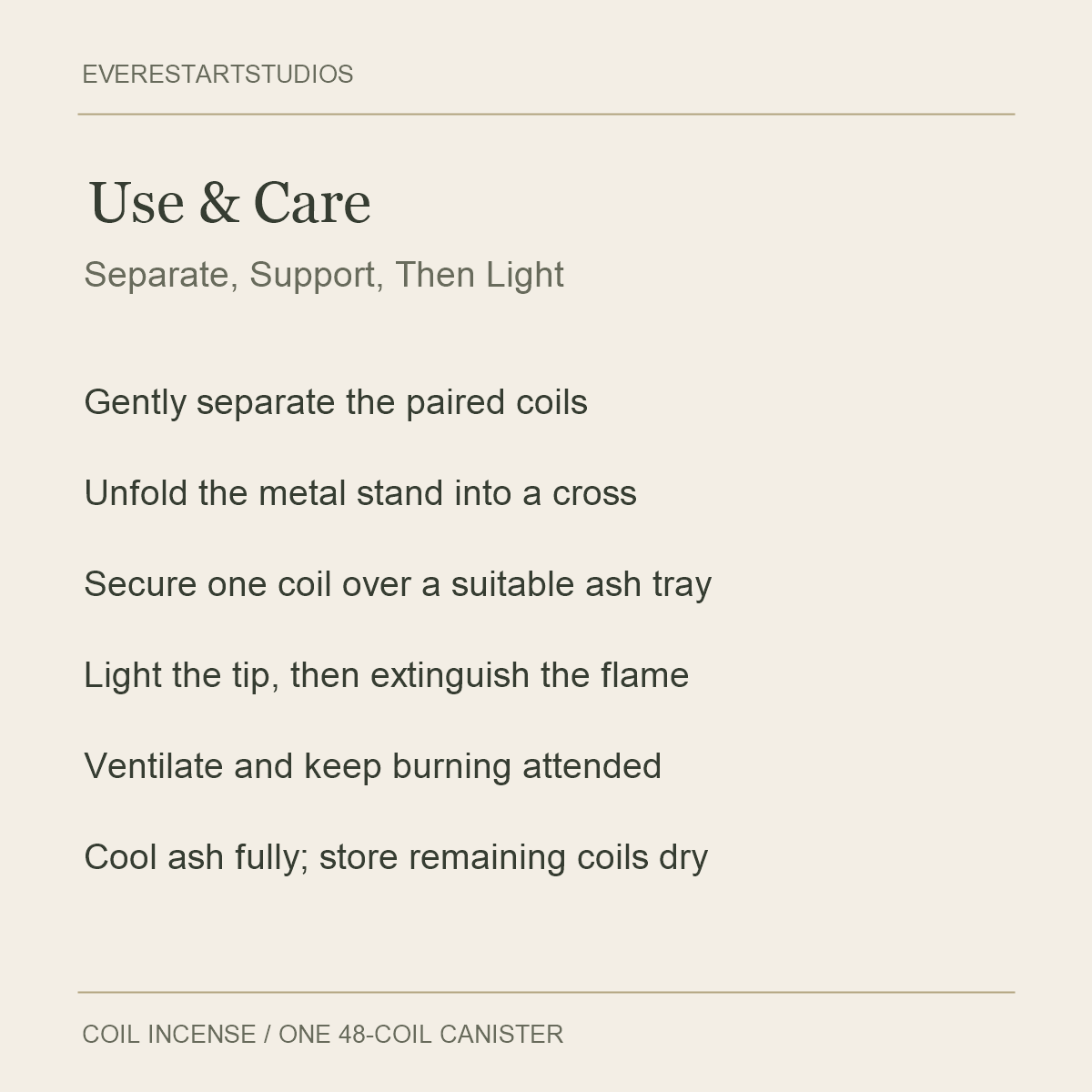 48-Coil Incense Fragrance Collection — Use & Care