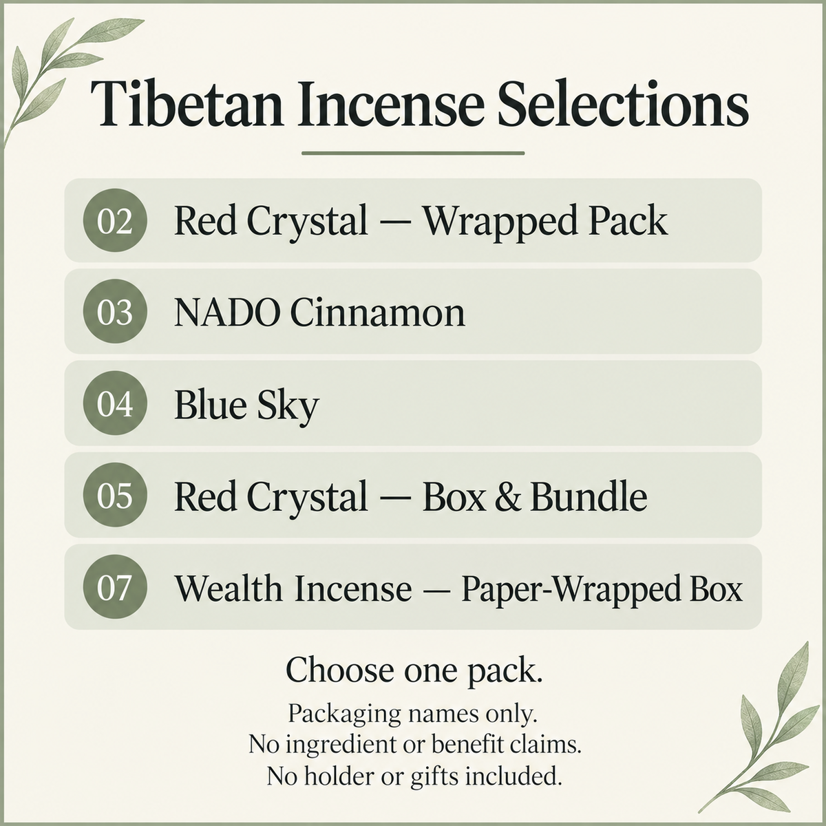 Tibetan incense Guide information