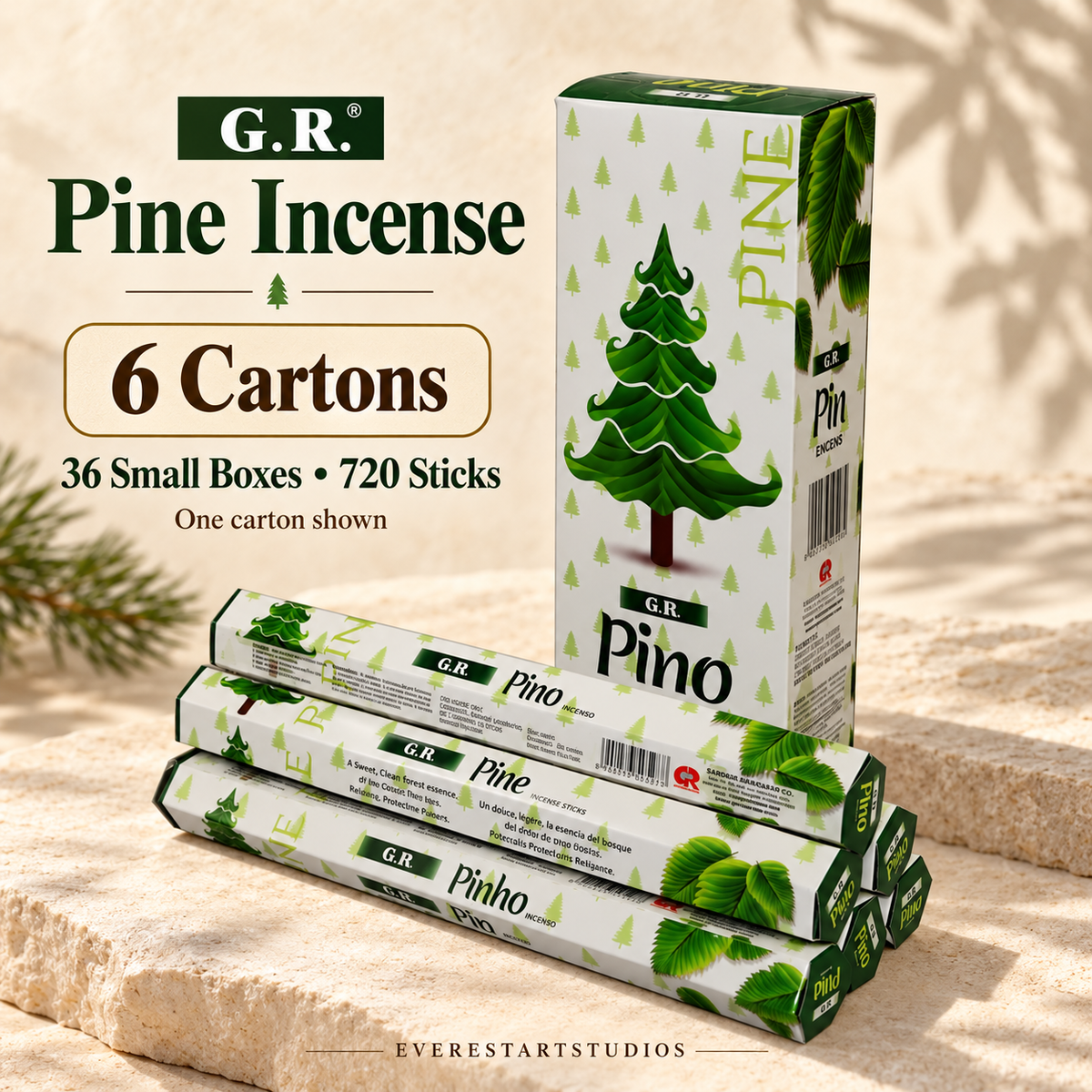 G.R.Pine selectedpack:6 Cartons;onecartonshown