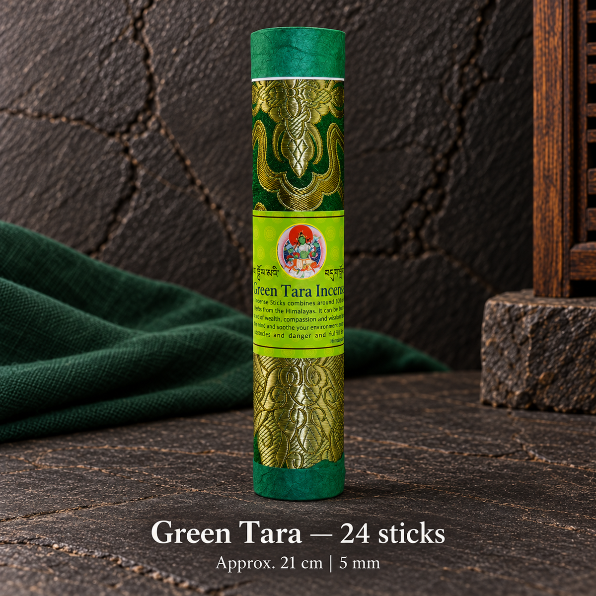 TB615741162409-09 | Green Tara — 24 sticks | approx. 21 cm / 5 mm