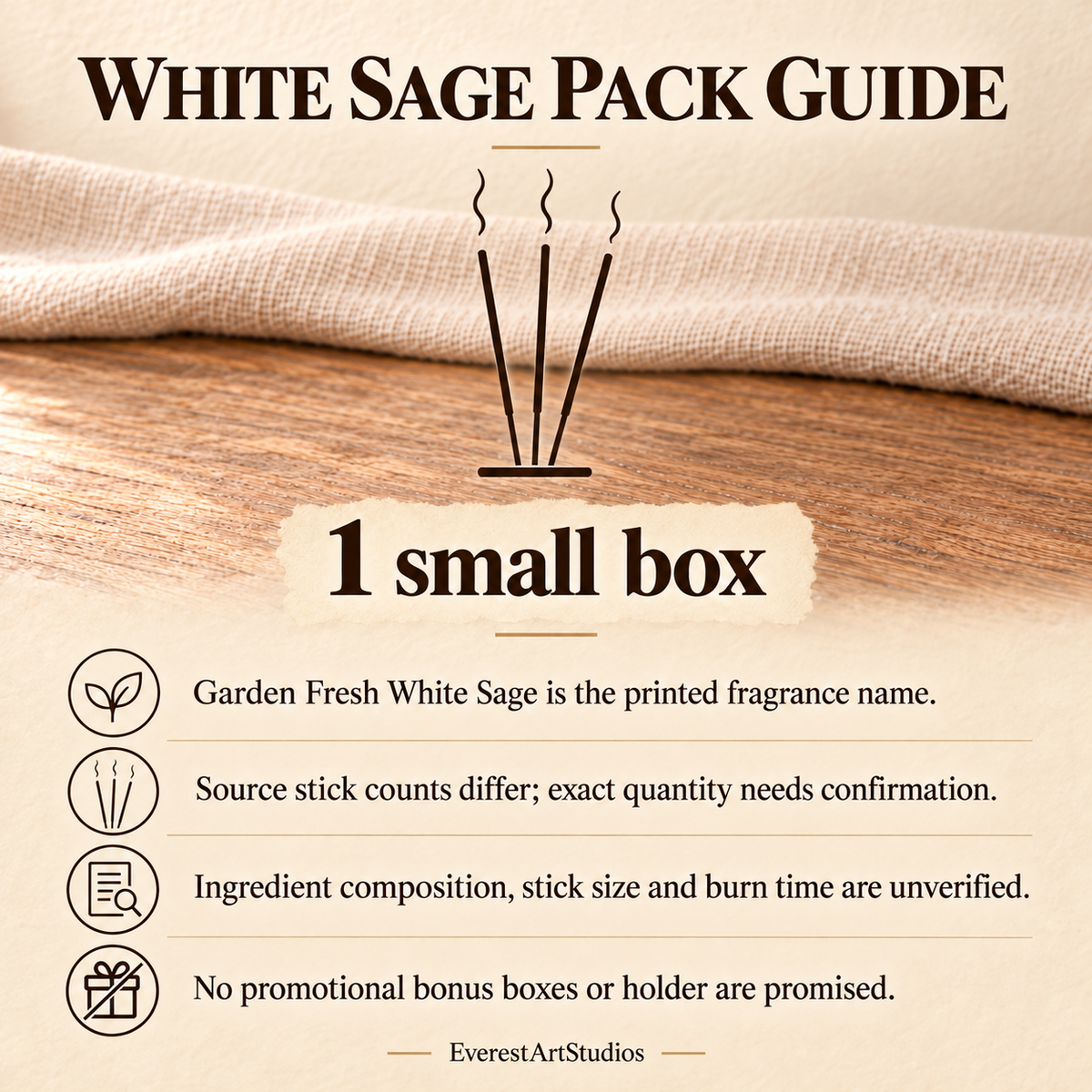 White Sage pack and material details