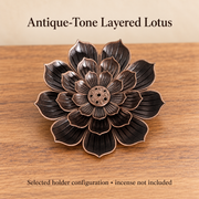 Antique-Tone Layered Lotus / Holder Only actual originalconfiguration