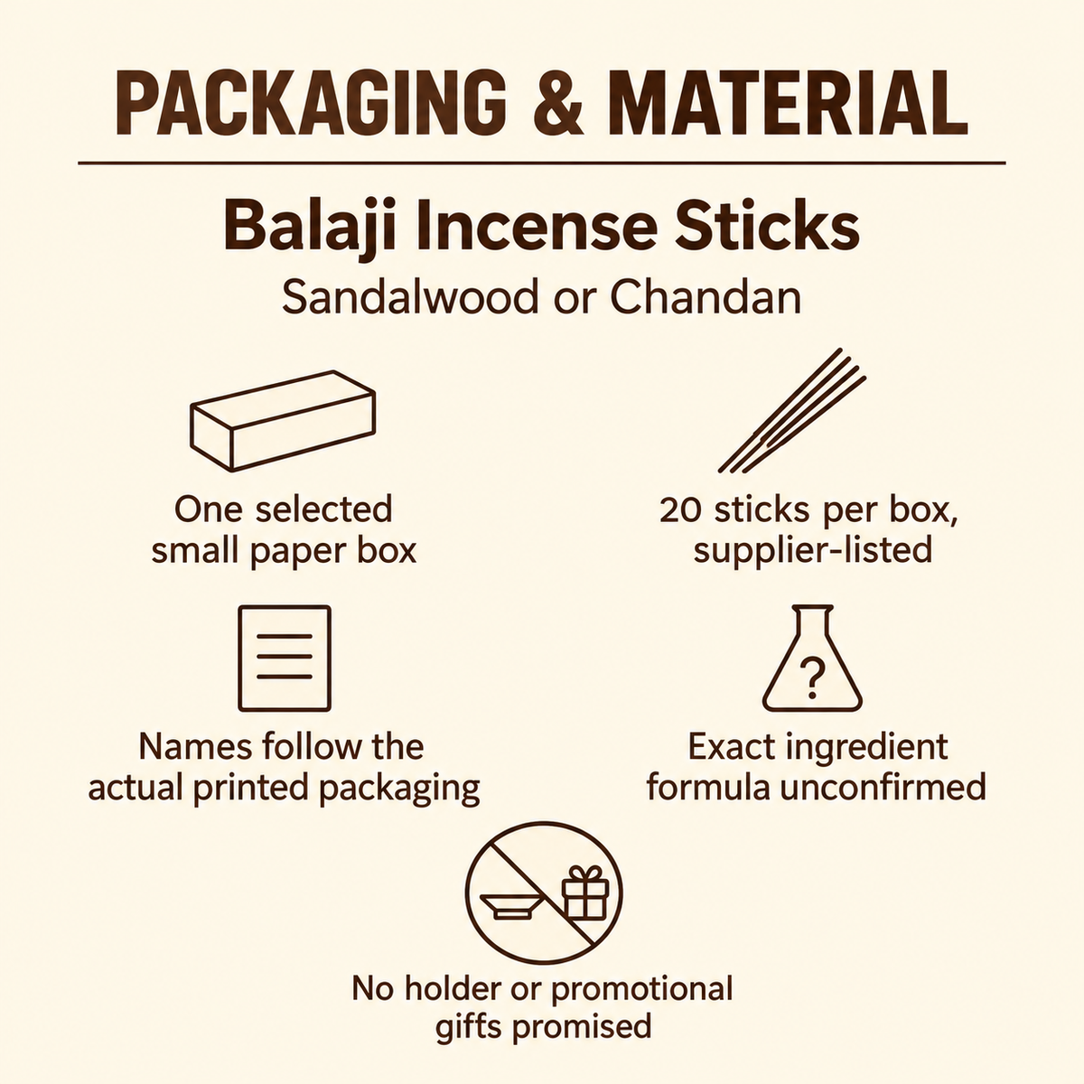 Balaji Incense Sticks — Sandalwood & Chandan, 20-Stick Boxes — pack