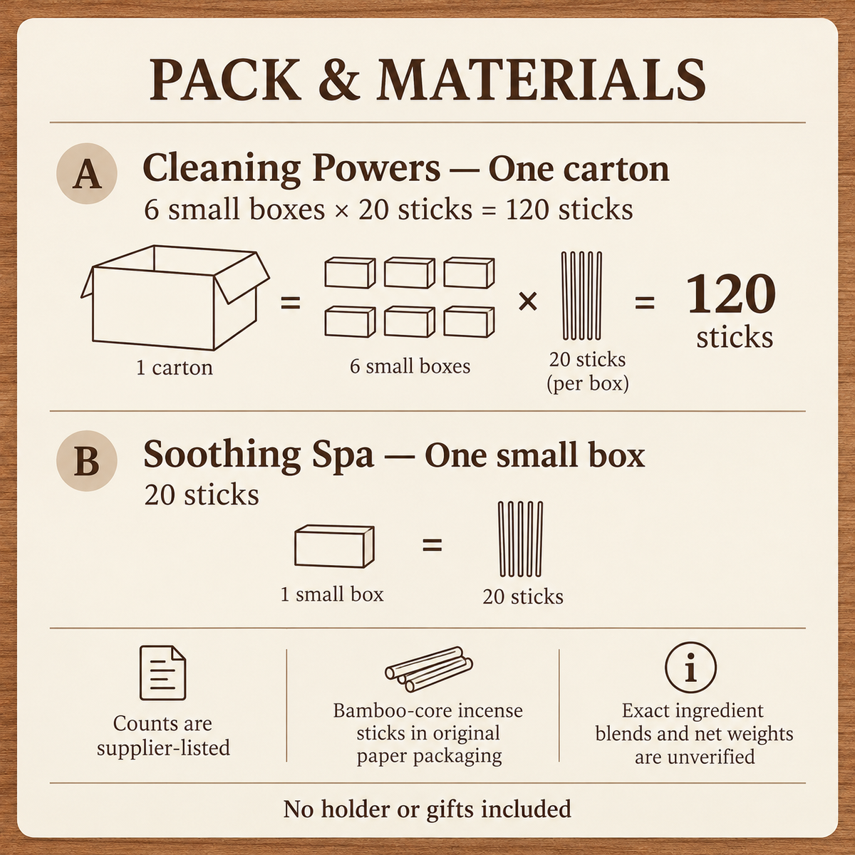 HEM Incense Sticks — Cleaning Powers Carton & Soothing Spa Box | pack